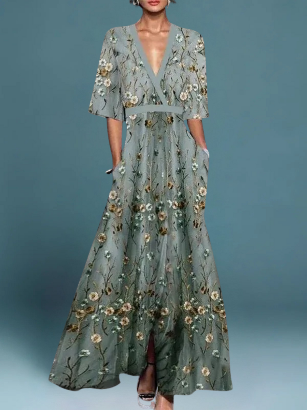 Isabella - Elegant Floral Maxi Dress