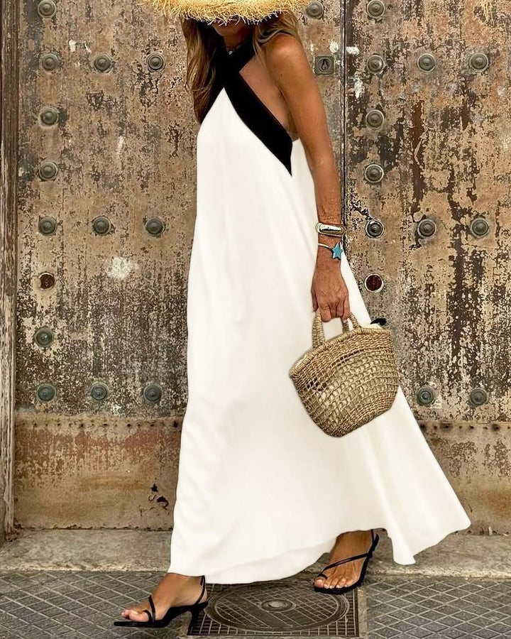 SIENNA | Elegant Dress with Open Back and Trendy Crossed Neck