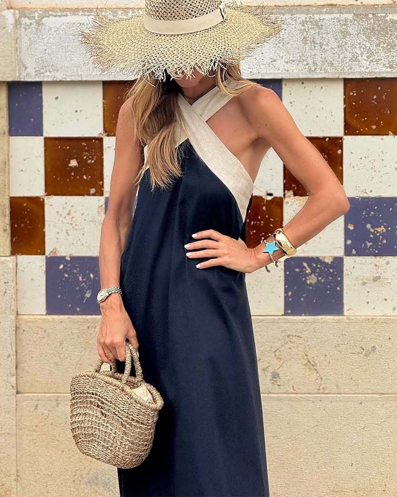 SIENNA | Elegant Dress with Open Back and Trendy Crossed Neck