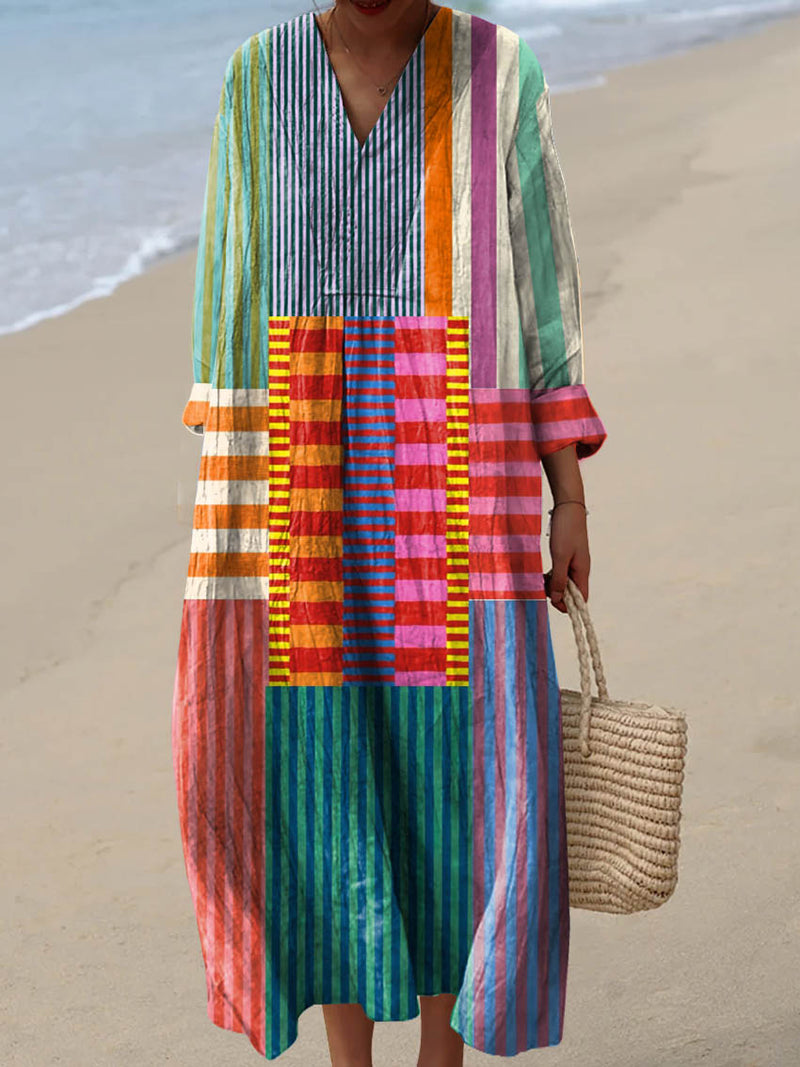 Slavko – Vintage cotton dress with geometric pattern