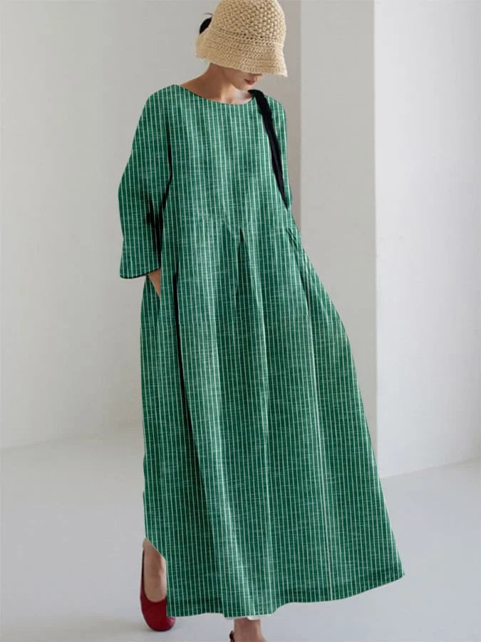 OLIVIA  - Vintage Gestriptes Locker Dress