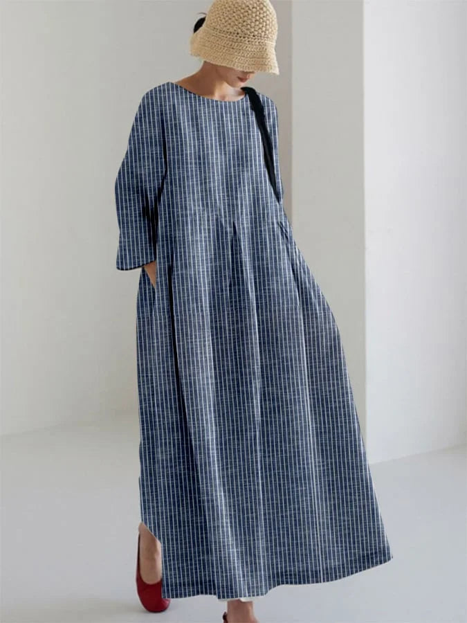 OLIVIA  - Vintage Gestriptes Locker Dress