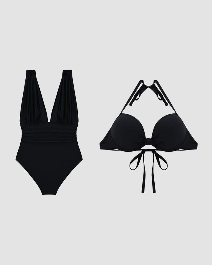 LIA | One-piece shaping swimsuit with a plunging neckline
