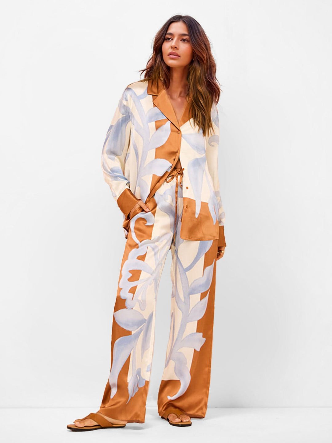 Golden Leaf Complete Set – Oversized Shirt and Coordinated Pants