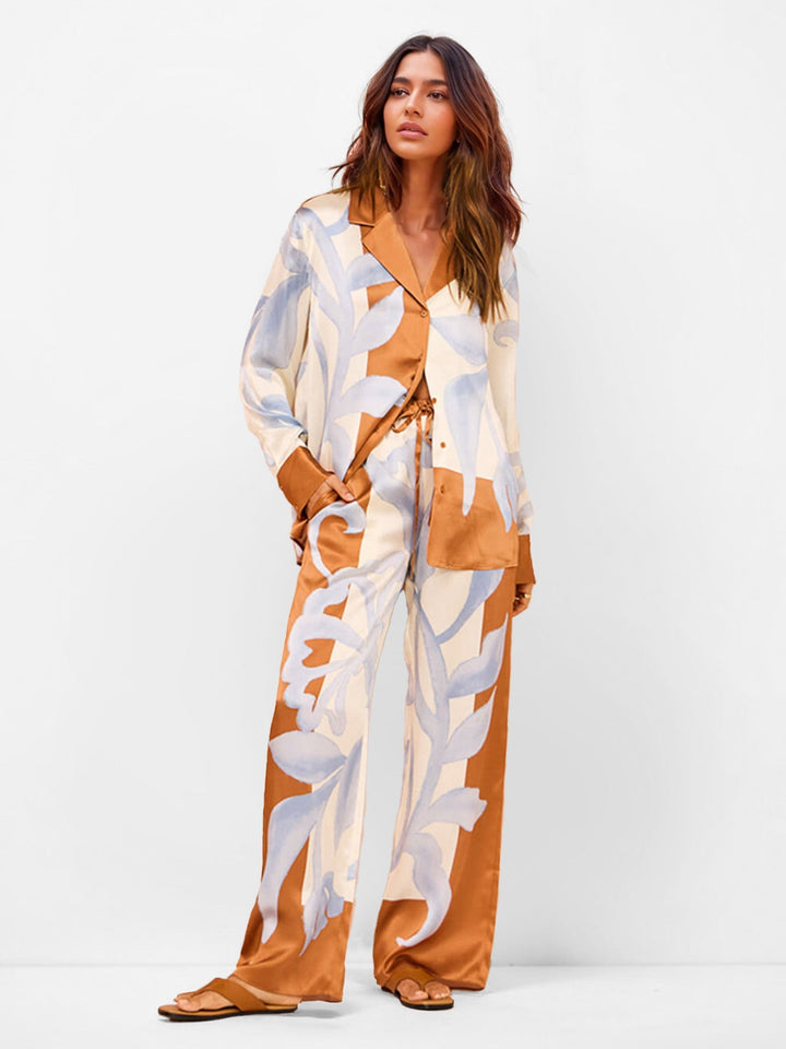 Golden Leaf Complete Set – Oversized Shirt and Coordinated Pants
