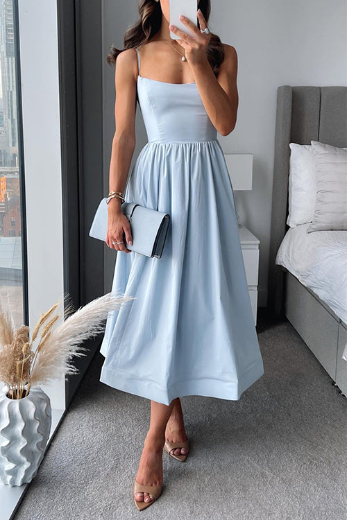 Martina  | Elegant Midi Dress with Straps