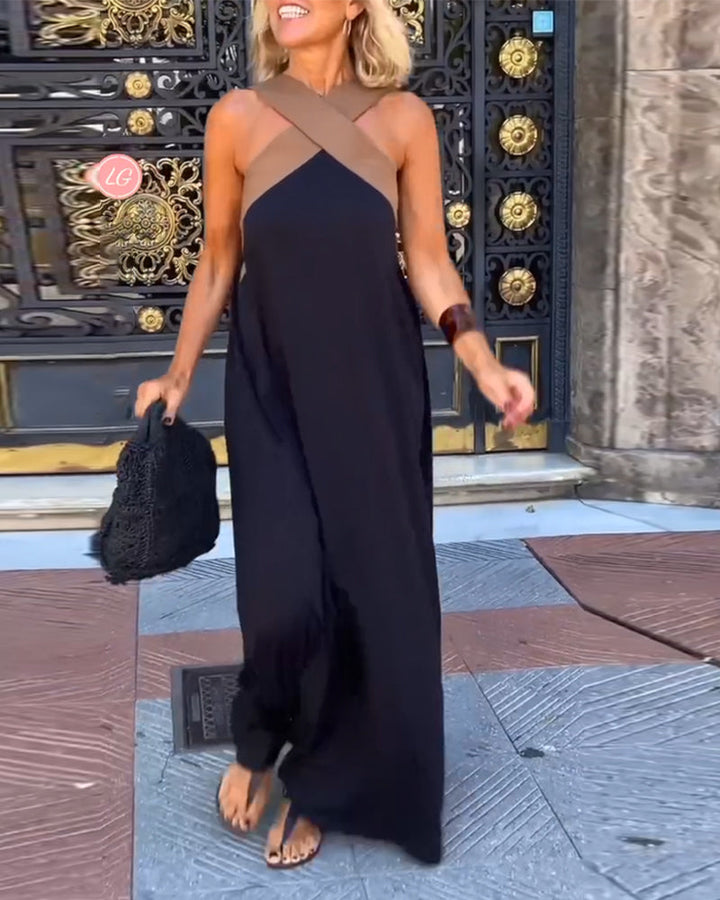 SIENNA | Elegant Dress with Open Back and Trendy Crossed Neck