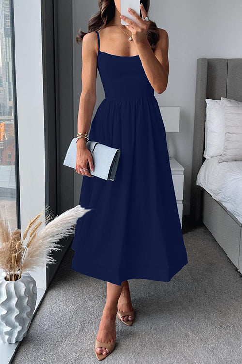 Martina  | Elegant Midi Dress with Straps