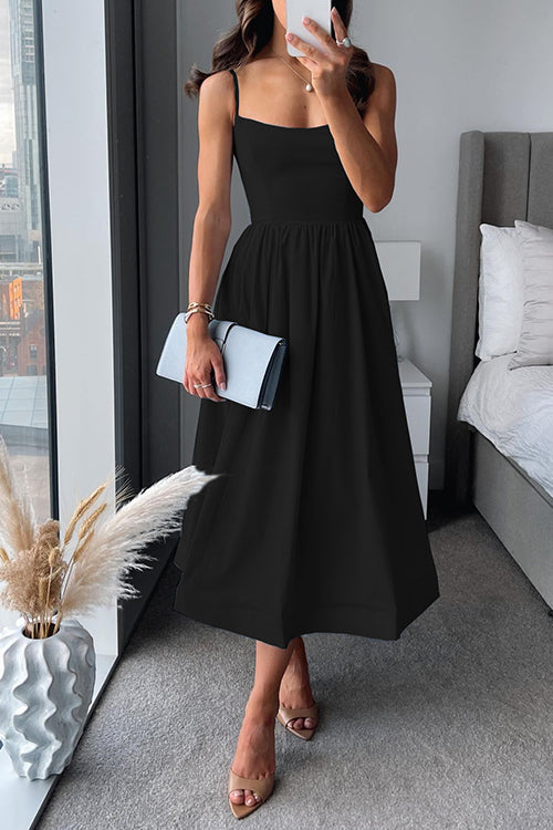Martina  | Elegant Midi Dress with Straps