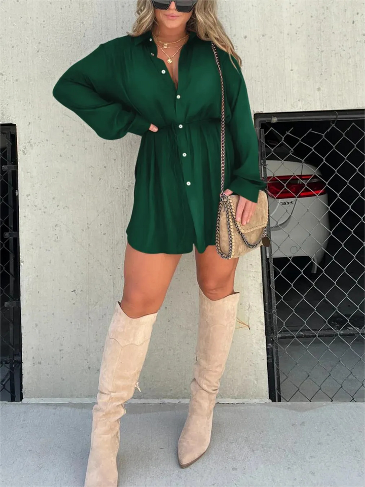 Jessica | Trendy satin romper dress