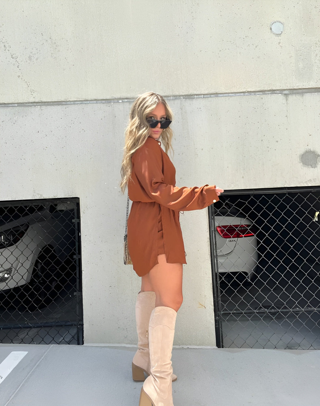 Jessica | Trendy satin romper dress