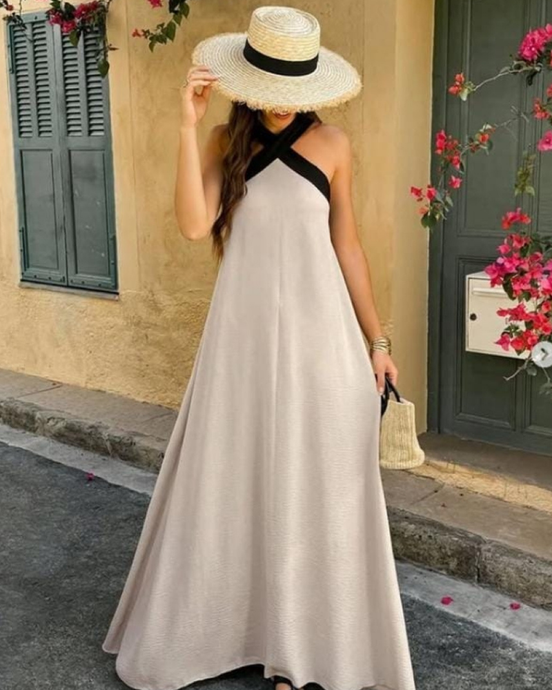 SIENNA | Elegant Dress with Open Back and Trendy Crossed Neck