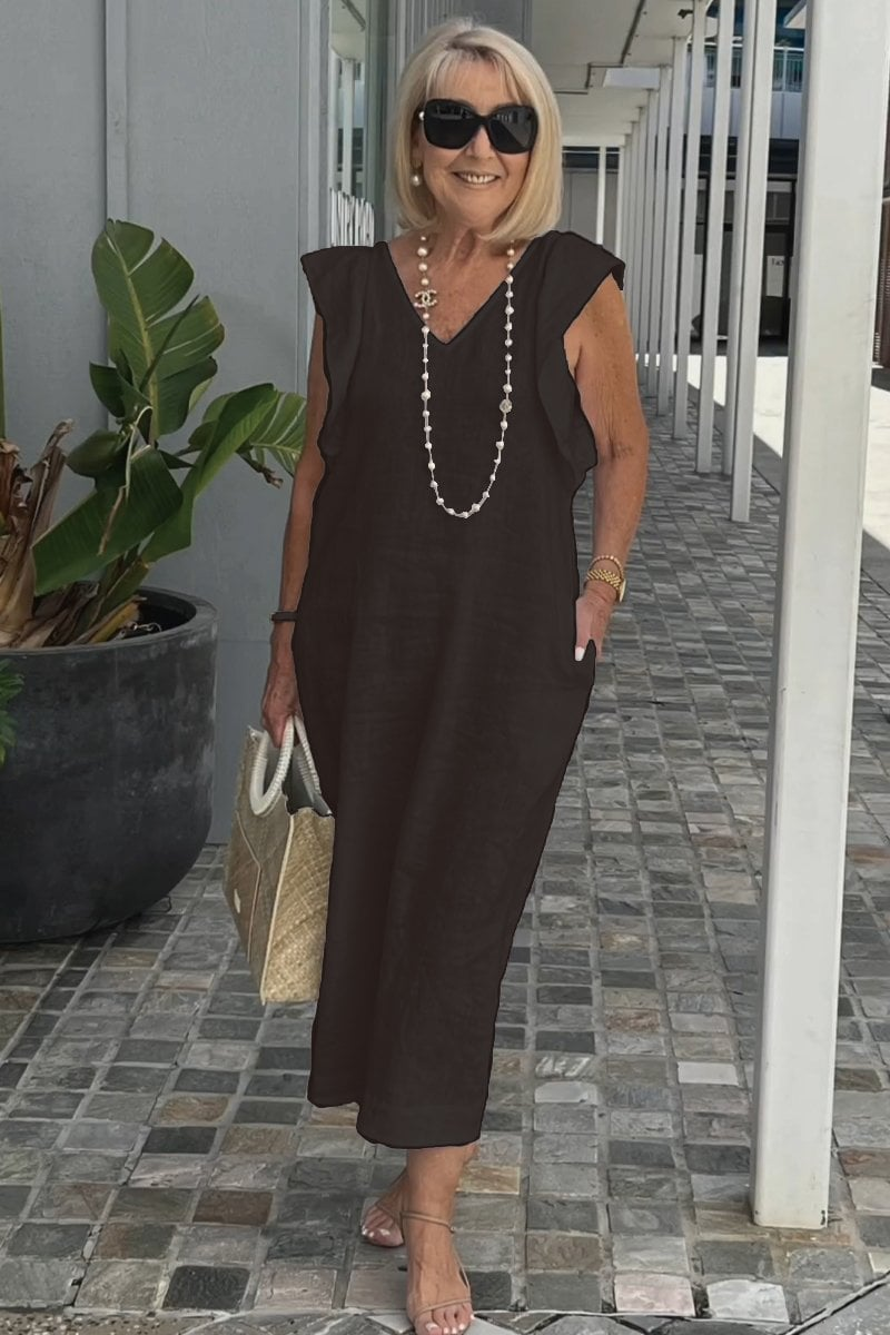Lena | Elegant Sleeveless Cotton Linen Dress