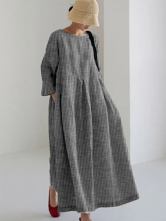 OLIVIA  - Vintage Gestriptes Locker Dress